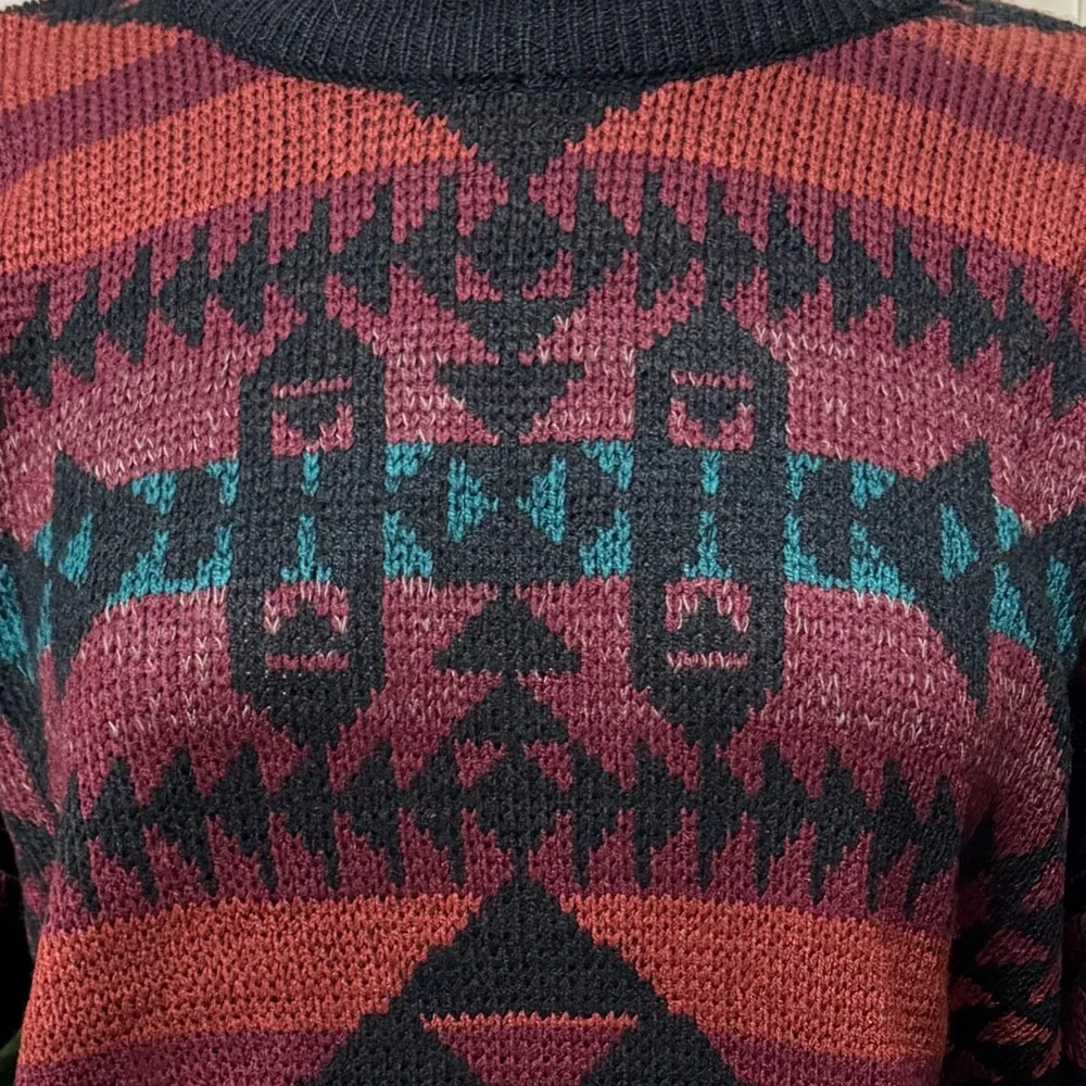 Vintage Southwestern Geometric‎ Acrylic Knit Sweater M 90s